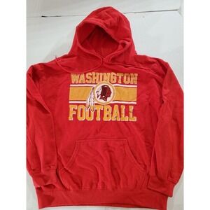 Rare Washington Football Team Red Pullover Hoodie Size LG Bespoke Tag